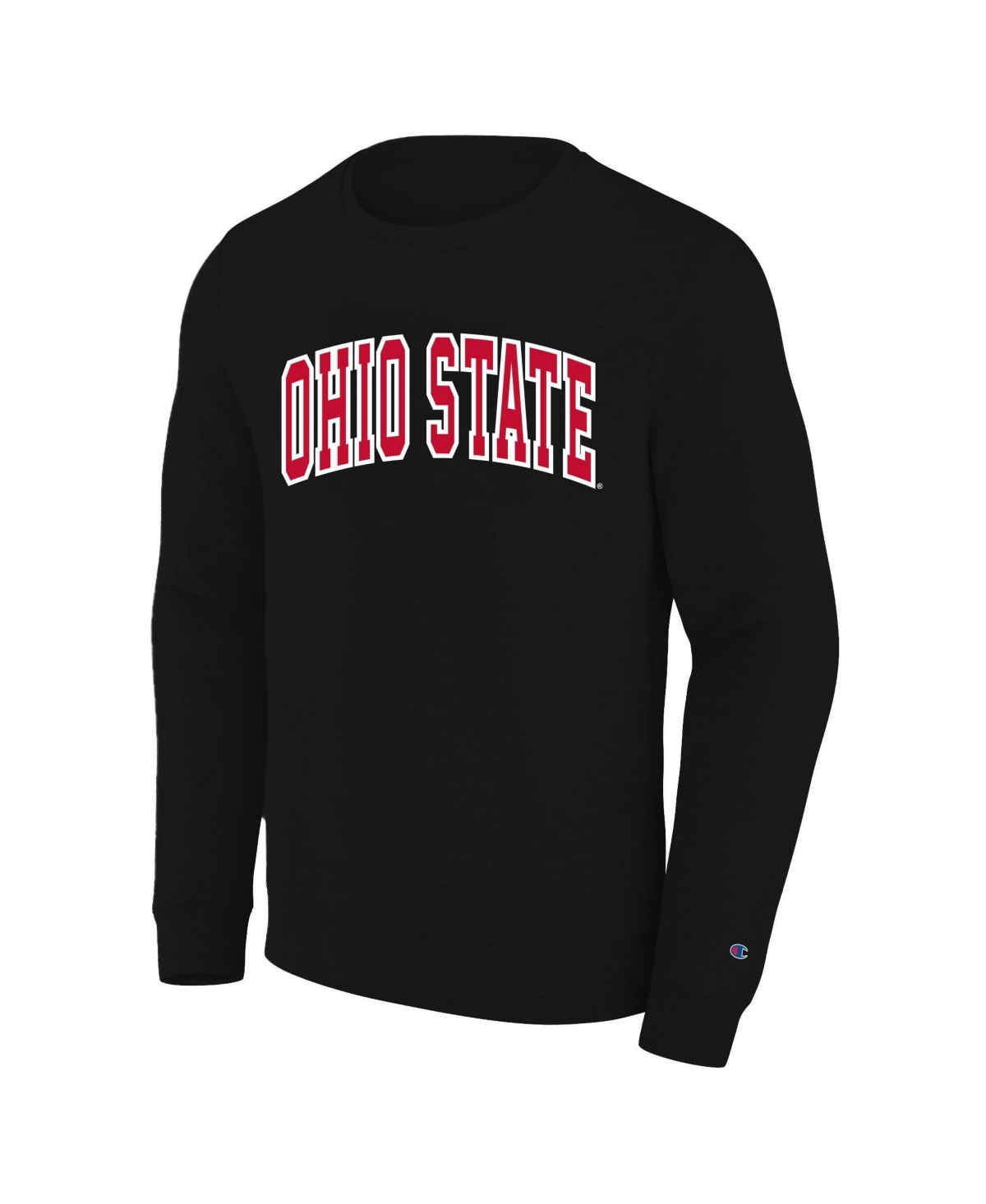 Champion Men's Big and Tall Black Ohio State Buckeyes Arch Applique Sweatshirt - Black