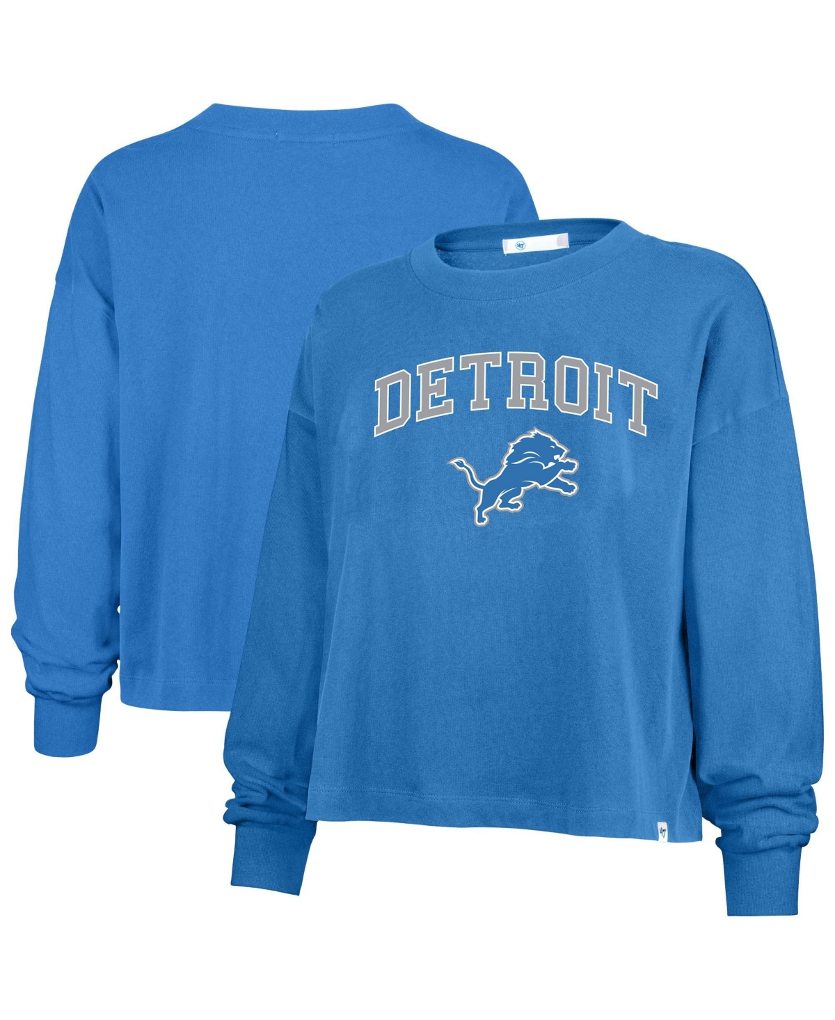 '47 Brand Women's Blue Detroit Lions Plus Size Sydney Arch Game T-Shirt - Blue