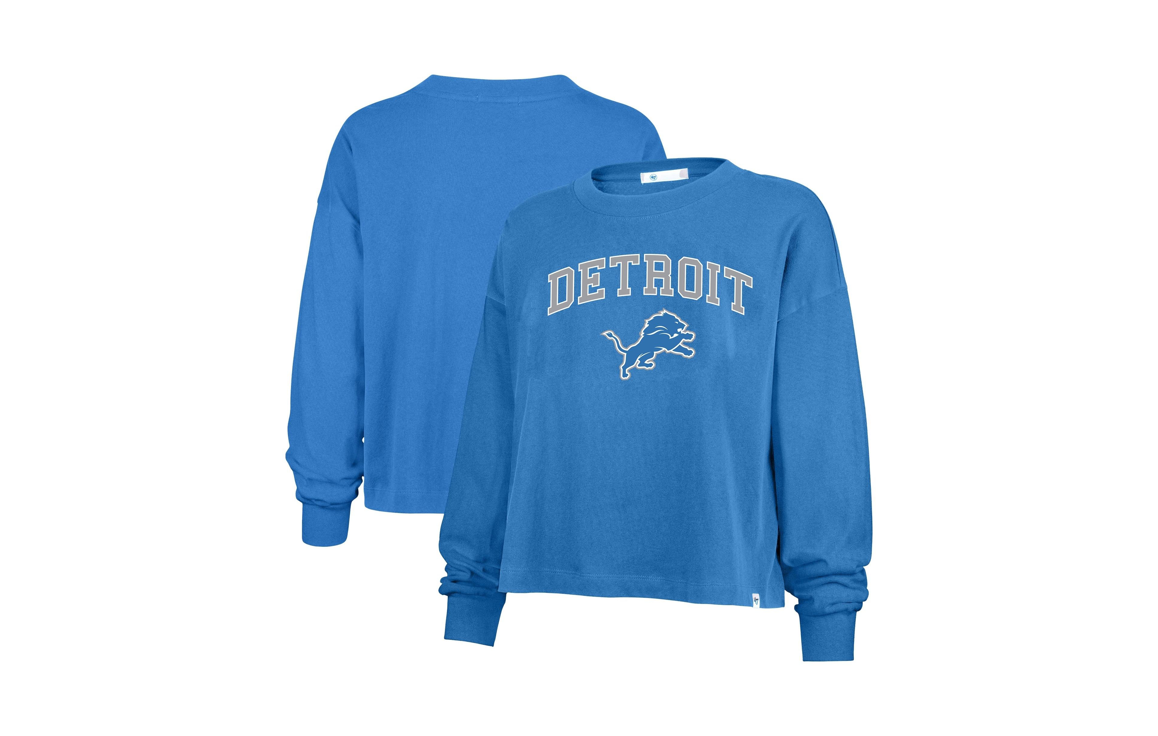 '47 Brand Women's Blue Detroit Lions Plus Sydney Arch Game T-Shirt