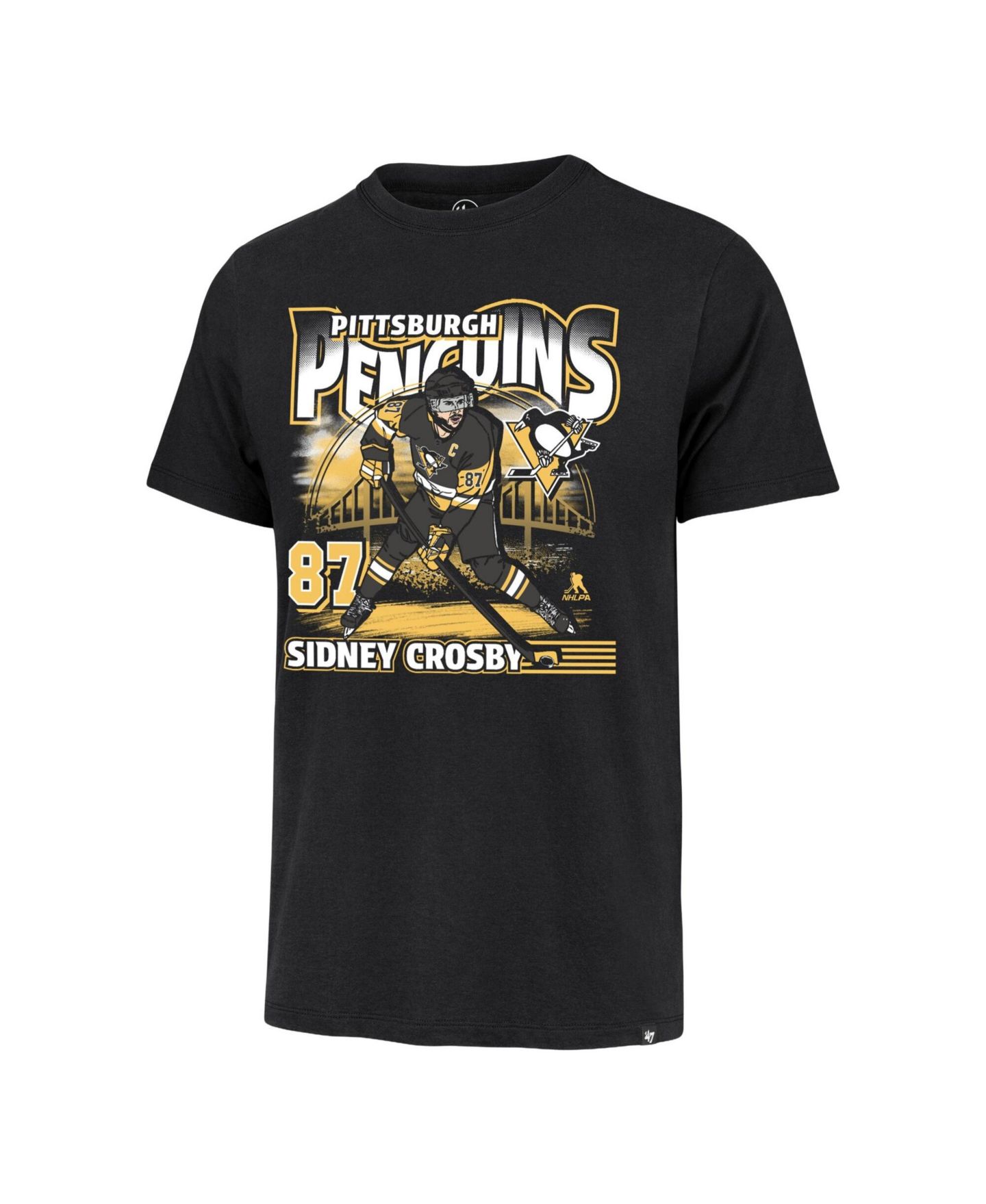 Мужская футболка '47 Brand Sidney Crosby Black Pittsburgh Penguins City Name & Number — фото 2