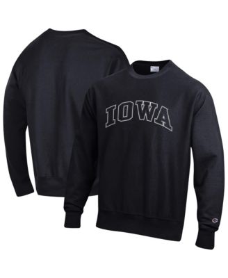 Men's Black Iowa Hawkeyes Reverse Weave Crewneck Sweatshirt