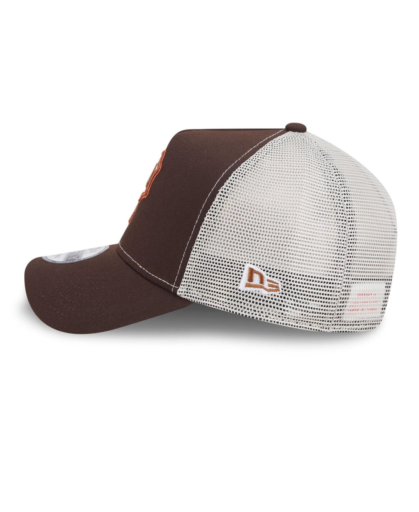 Мужская кепка New Era Brown Pittsburgh Pirates Pumpkin Spice 9FORTY A-Frame Adjustable Trucker Hat — фото 6