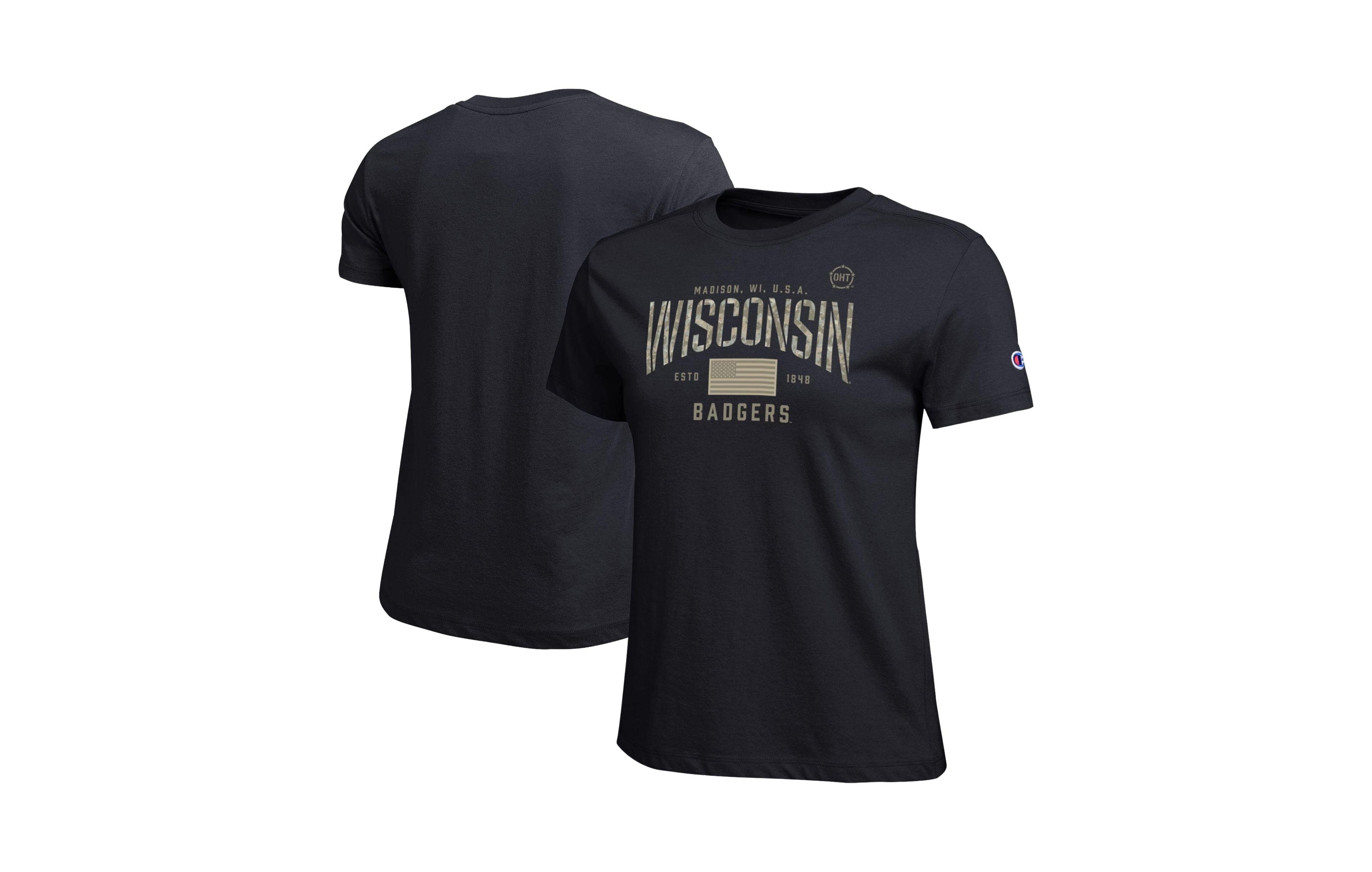 Champion Women's Black Wisconsin Badgers Operation Hat Trick Core T-Shirt