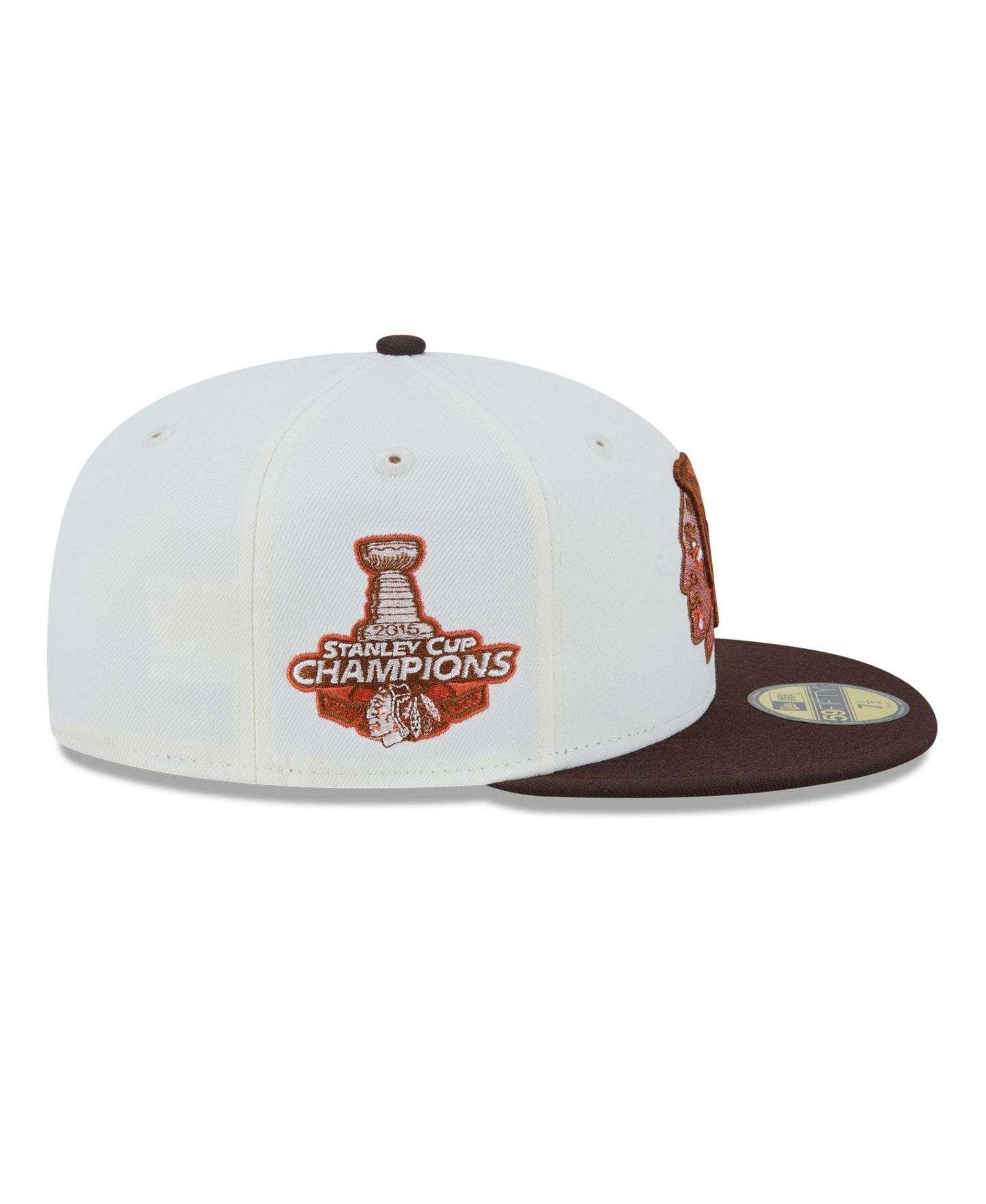 Мужская кепка New Era Cream Chicago Blackhawks Pumpkin Spice 59FIFTY Fitted Hat — фото 5