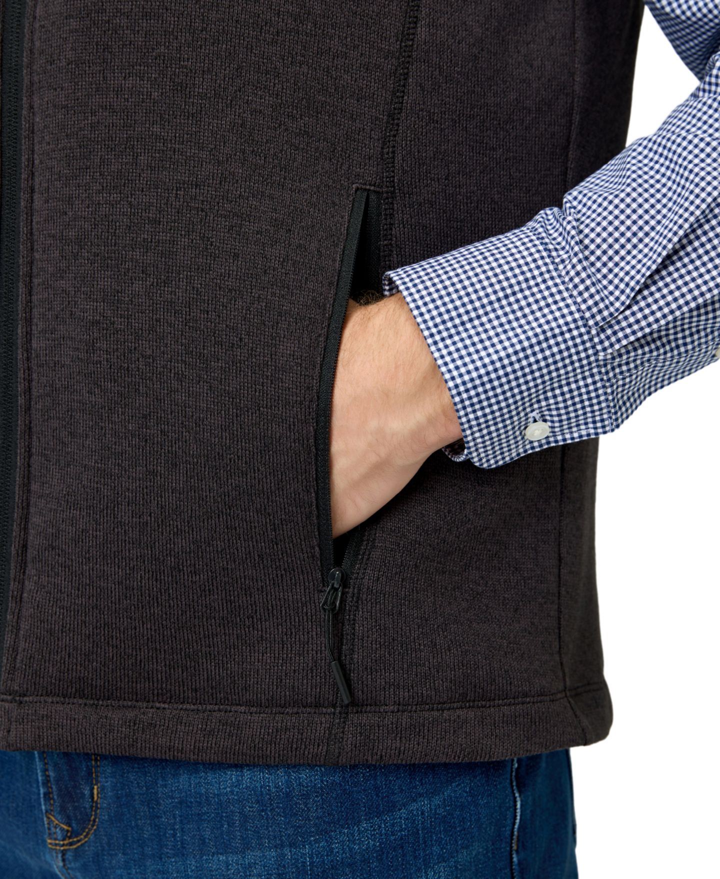 Мужской жилет ororo Big & Tall 4-Zone Heated Fleece Vest, цвет: Чёрный — фото 7