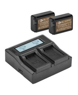 NP-FW50 Dual Smart Charger Battery and Charger Kit for Sony Cameras, 2-Pack