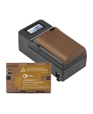 2 Pack LP-E6NH Battery and Compact Smart Charger Kit (7.2V 2400mAh)