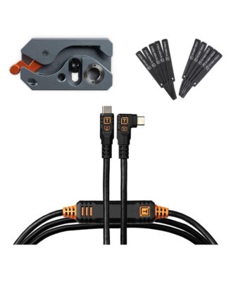 TetherGuard LeverLock Plus Tripod Plate with TetherPro Optima 10G USB-C Straight to Right Angle Cabl