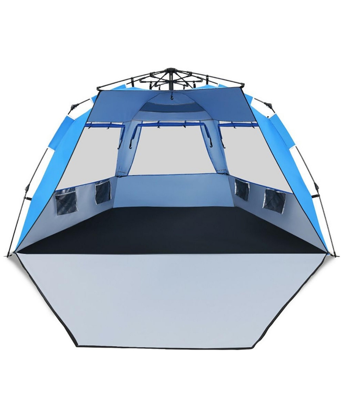 Sevorley 3-4 Person Easy Pop-Up Beach Tent Upf 50+ Portable Sun Shelter, for Camping, Travel and Outdoor Recreation - Blue