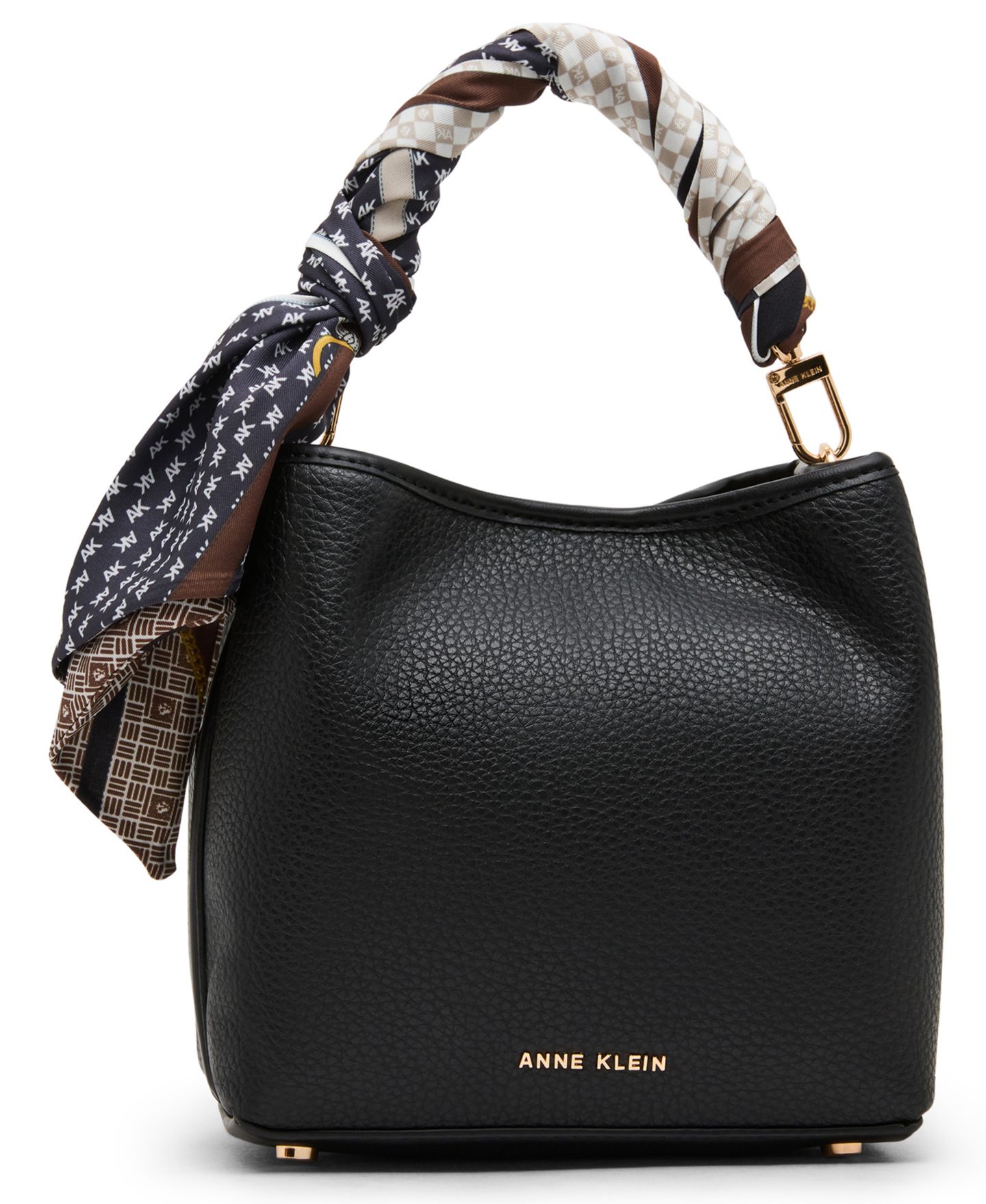 Женская сумка Anne Klein Convertible Strap Small Bucket Crossbody, цвет: Чёрный — фото 2