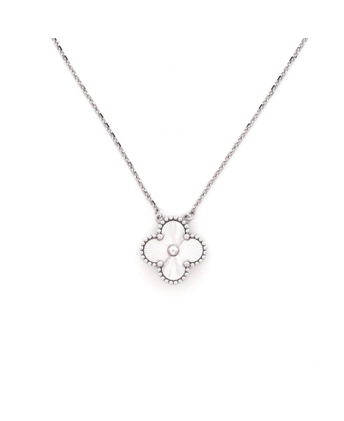 Pre-Owned Van Cleef & Arpels Vintage Alhambra Pendant Necklace - 18k white gold