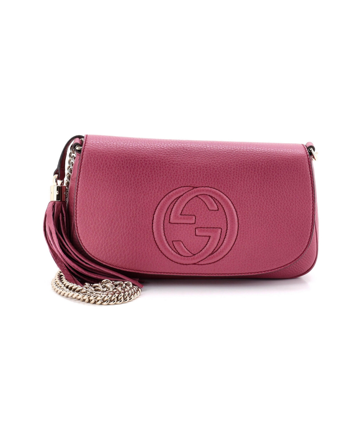 Pre-Owned Gucci Medium Soho Chain Crossbody Bag Leather - Pink