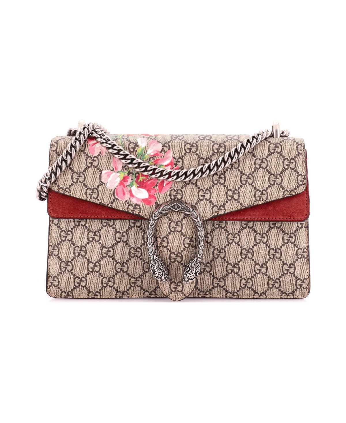 Pre-Owned Gucci Small Dionysus Bag Blooms Print Gg Coated Canvas - Brown