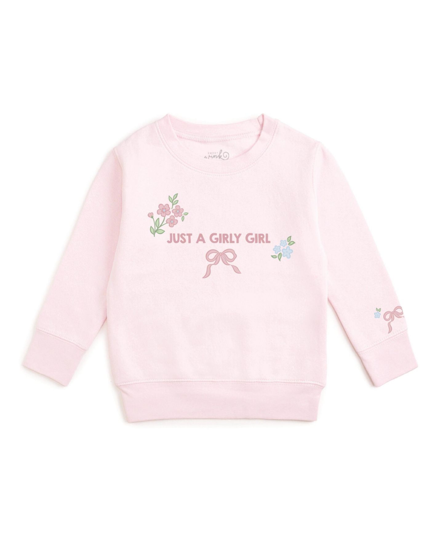 Толстовка Sweet Wink Bow Trellis Floral and Bow Crewneck для девочек, цвет: Розовый — фото 1