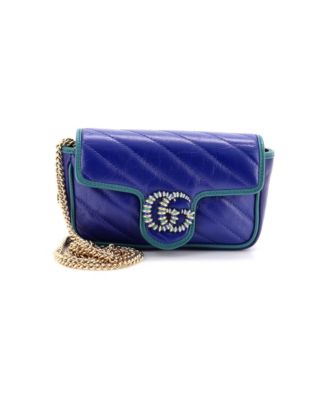 Super Mini GG Marmont Flap Bag Diagonal Quilted Leather
