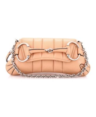 Small Horsebit Chain Shoulder Bag Vertical Quilted Leather