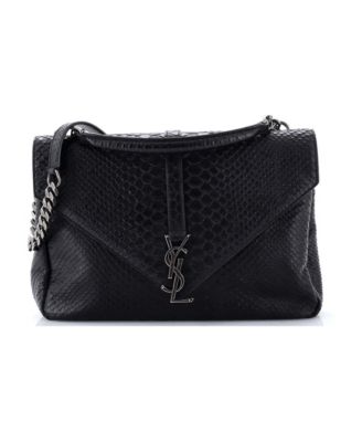 Large Classic Monogram College Bag Embossed Leather