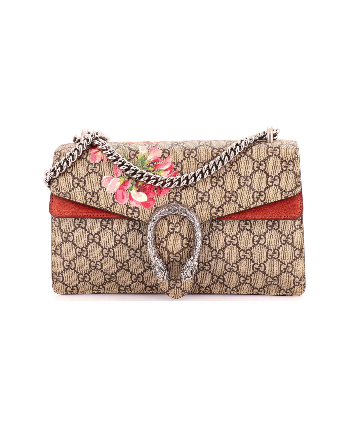 Pre-Owned Gucci Small Dionysus Bag Blooms Print Gg Coated Canvas - Brown