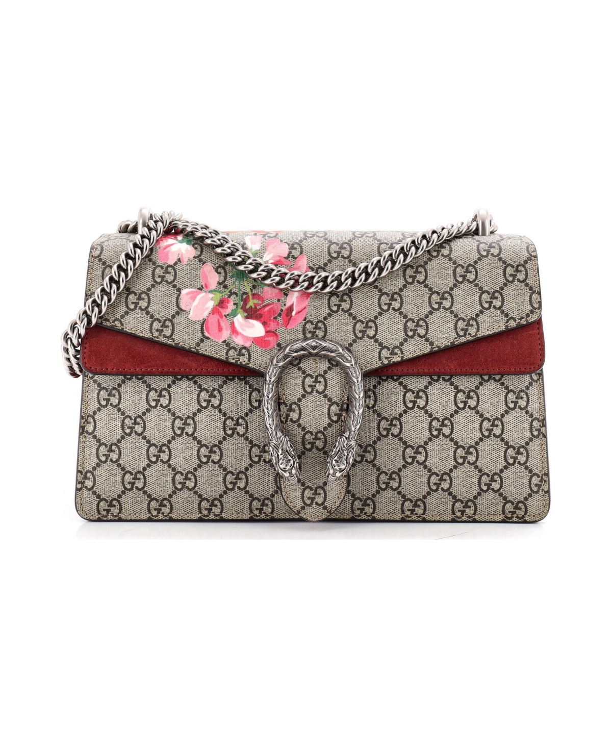Pre-Owned Gucci Small Dionysus Bag Blooms Print Gg Coated Canvas - Brown