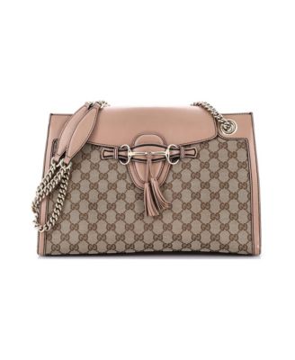 Large Emily Chain Flap Shoulder Bag GG Canvas and Leather