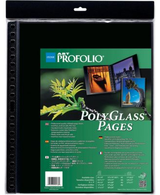 Art Profolio 9x12" Crystal Clear PolyGlass Pages, 10 Pages Per Pack