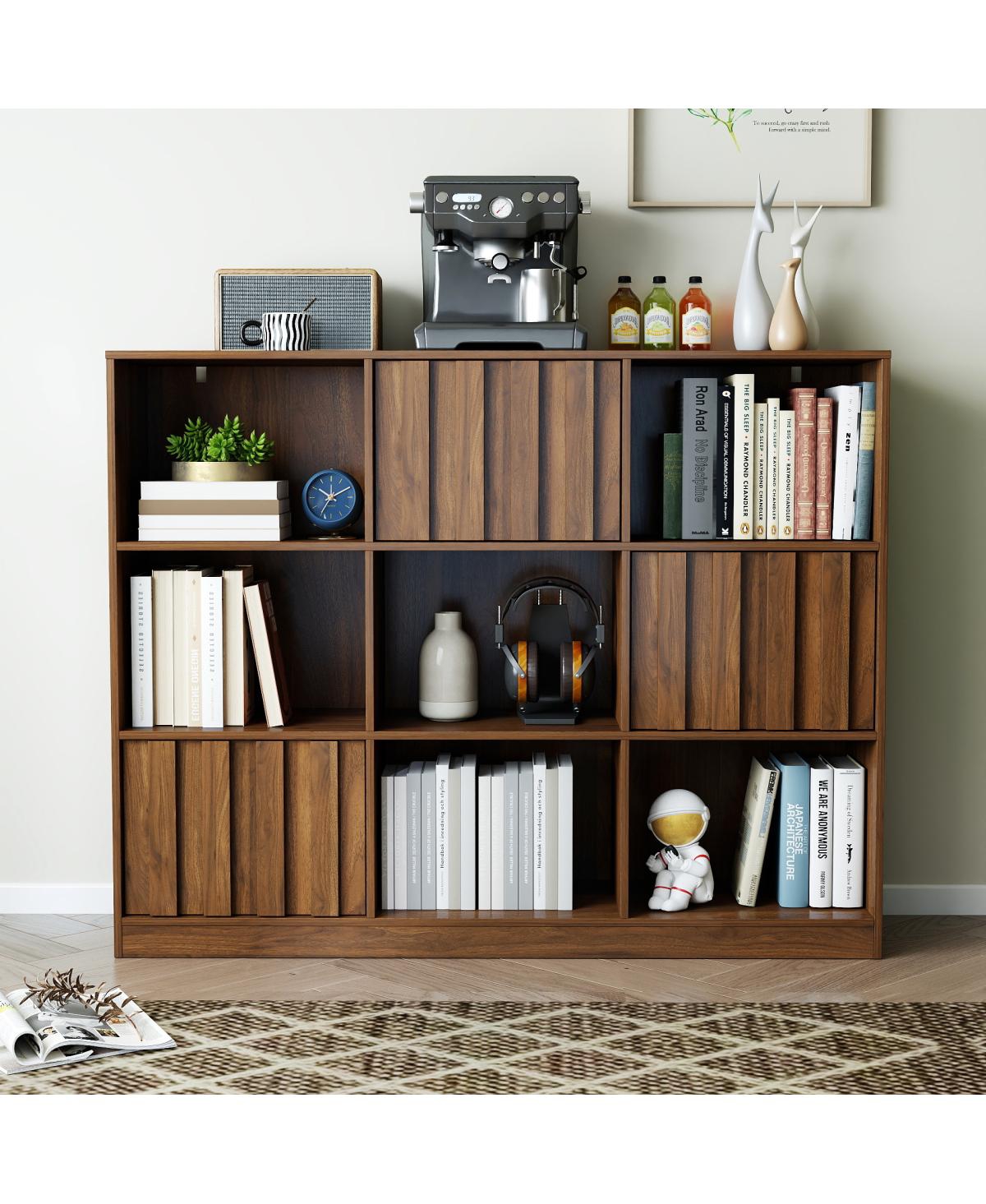 Streamdale Furniture Cube Freestanding Bookshelf and Multipurpose Display Shelf - Walnut