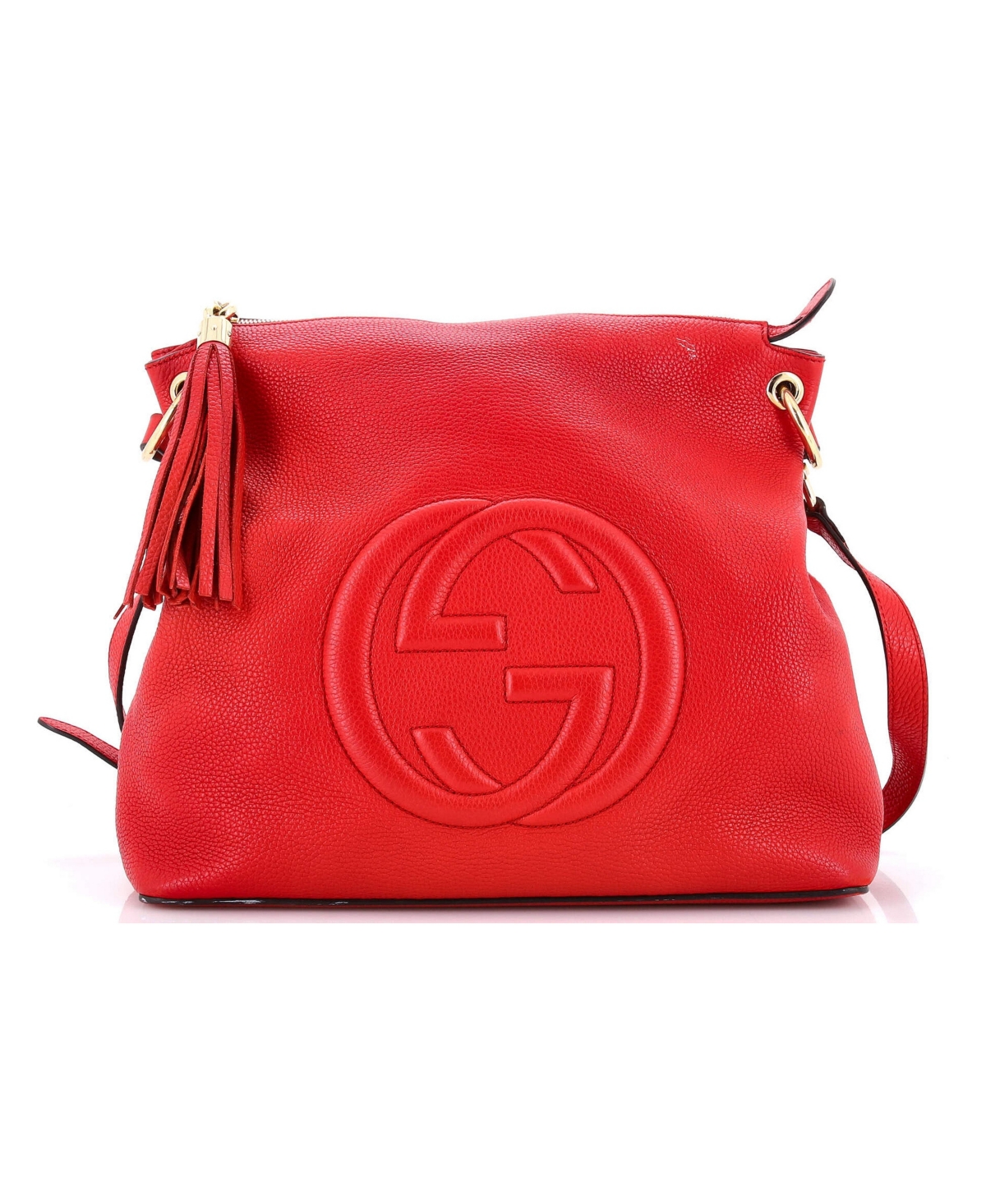 Pre-Owned Gucci Large Soho Convertible Hobo Leather - Red