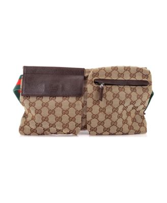 Vintage Double Belt Bag GG Canvas with Leather