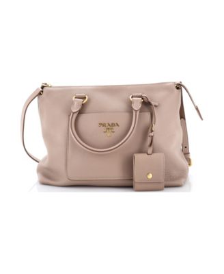 Medium Pocket Convertible Zip Satchel Vitello Daino