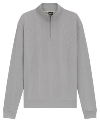 Men's Structure 1/4-Zip Mock-Neck Cotton Blend Jacket