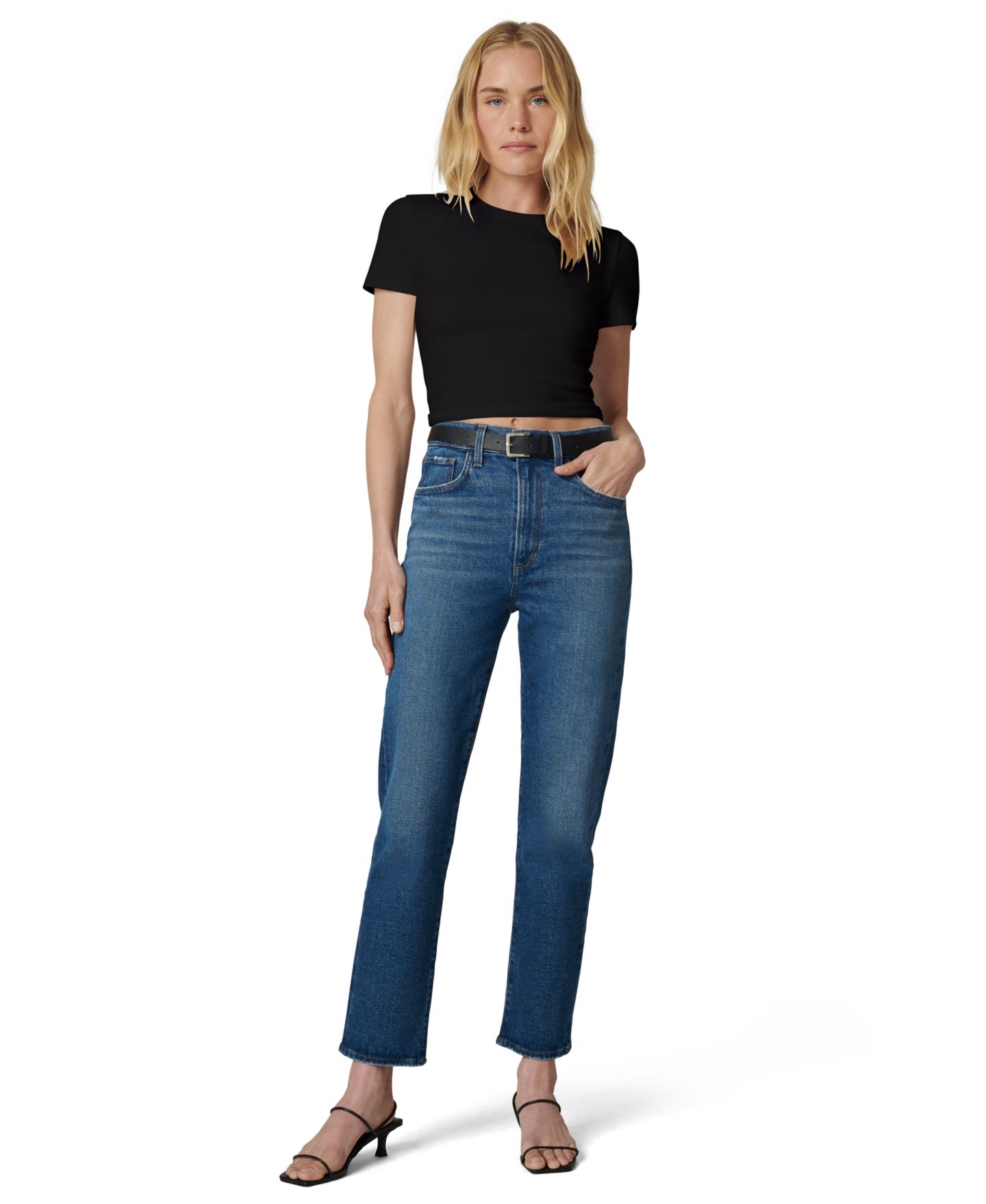 Женская футболка Joe's Jeans Baby Tee Cropped Short-Sleeve, цвет: Чёрный — фото 2