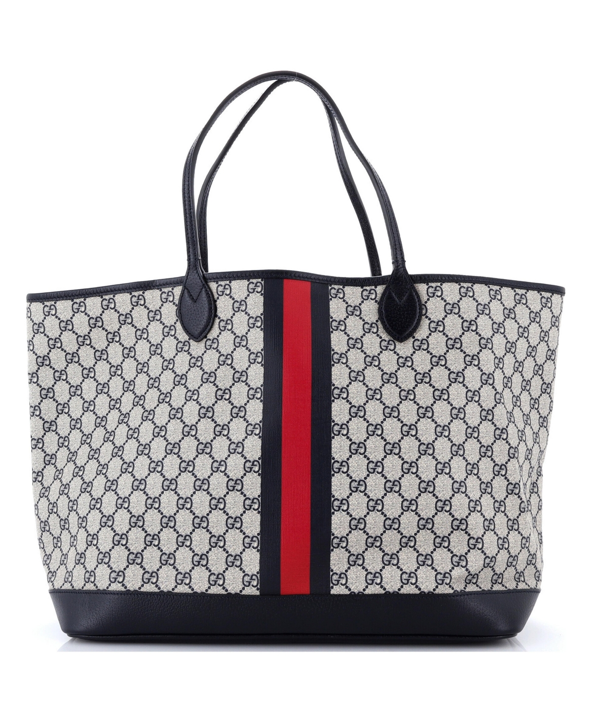 Pre-Owned Gucci Large Ophidia Open Shopping Tote Gg Coated Canvas - Blue