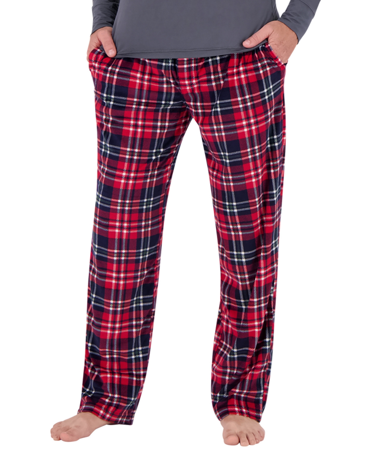 Heat Holders Men's Marcus Microplush Plaid Pajama Pants - Navy Red