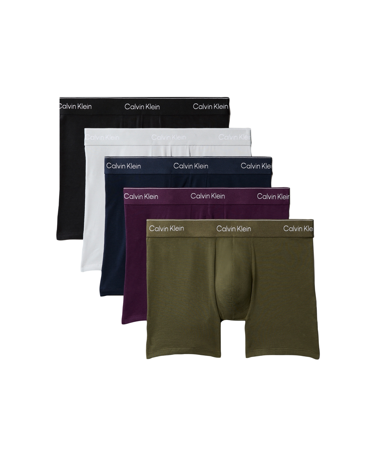 Calvin Klein Men's Infinity Bond Boxer Briefs, 5-Pack - Black/Harbor Mist/Dark Purple/Dark Sapph