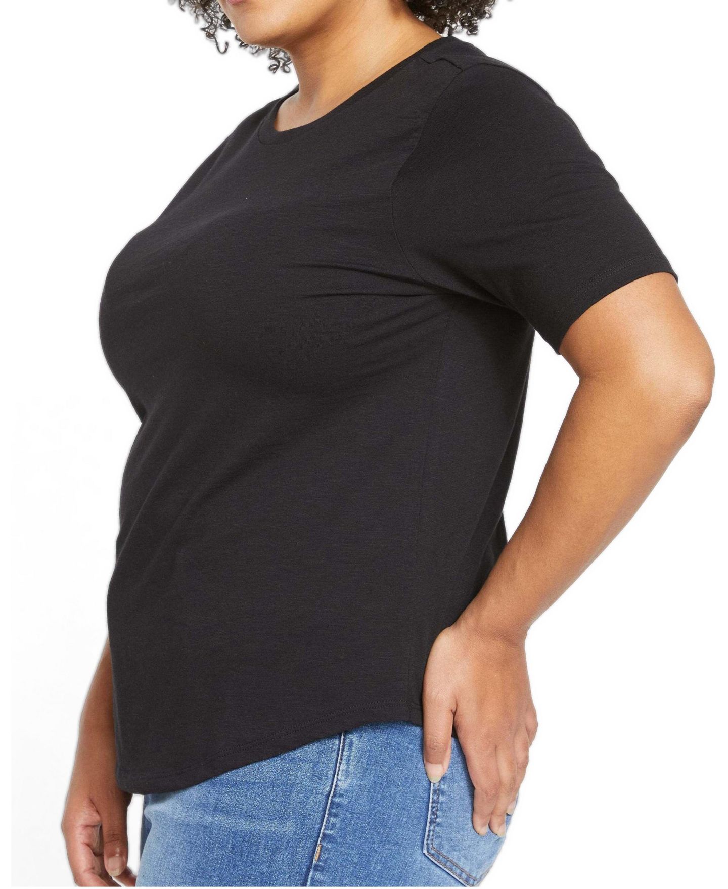 Женская футболка Universal Standard Plus Size Tee Top, цвет: Чёрный — фото 2