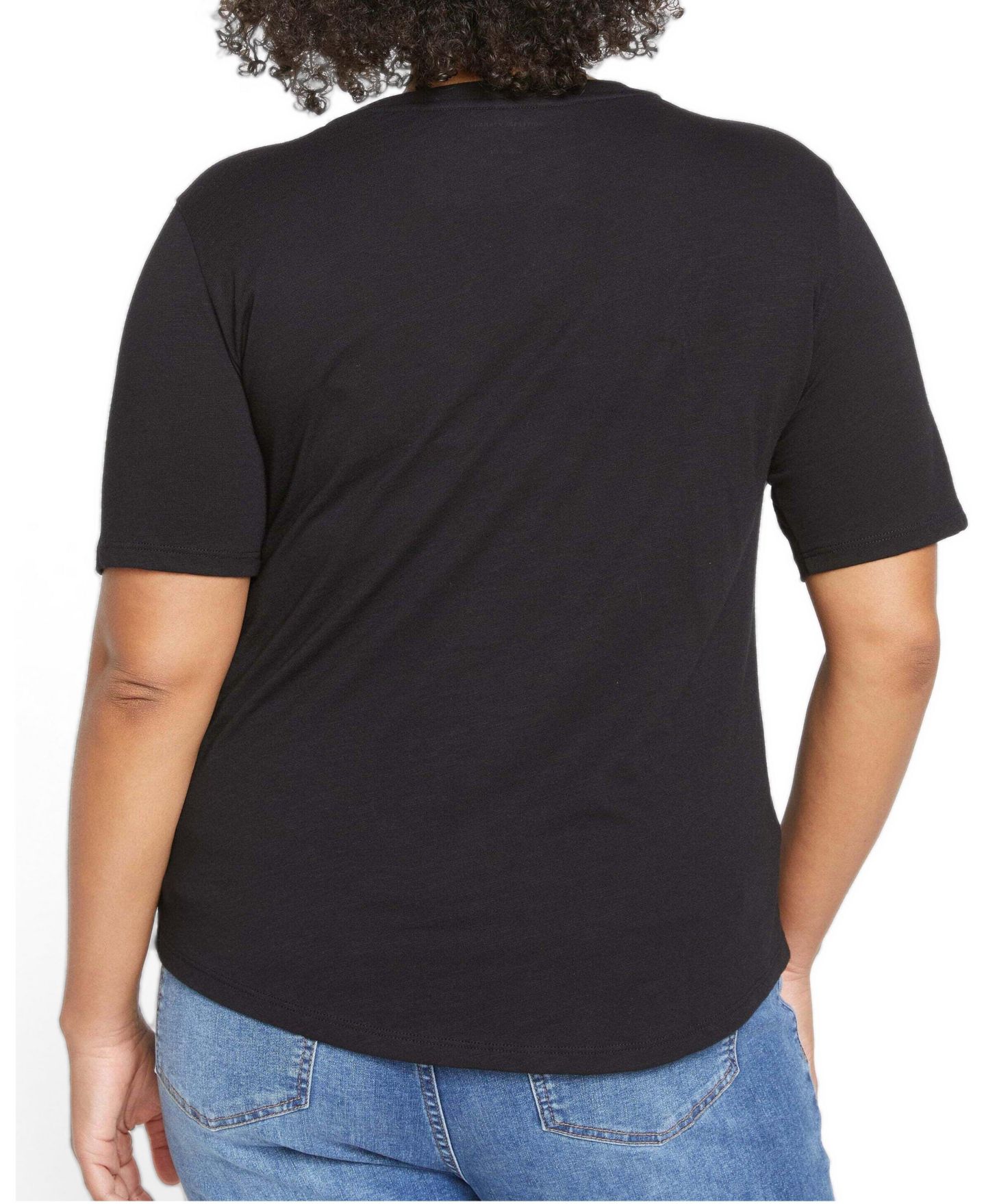 Женская футболка Universal Standard Plus Size Tee Top, цвет: Чёрный — фото 3