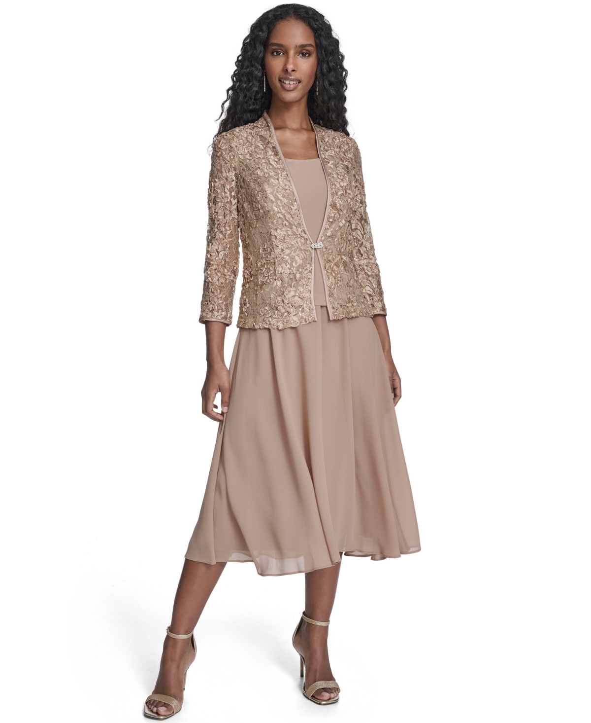 Jessica Howard Petite Soutache Jacket and Fit & Flare Dress, 2-Piece Set