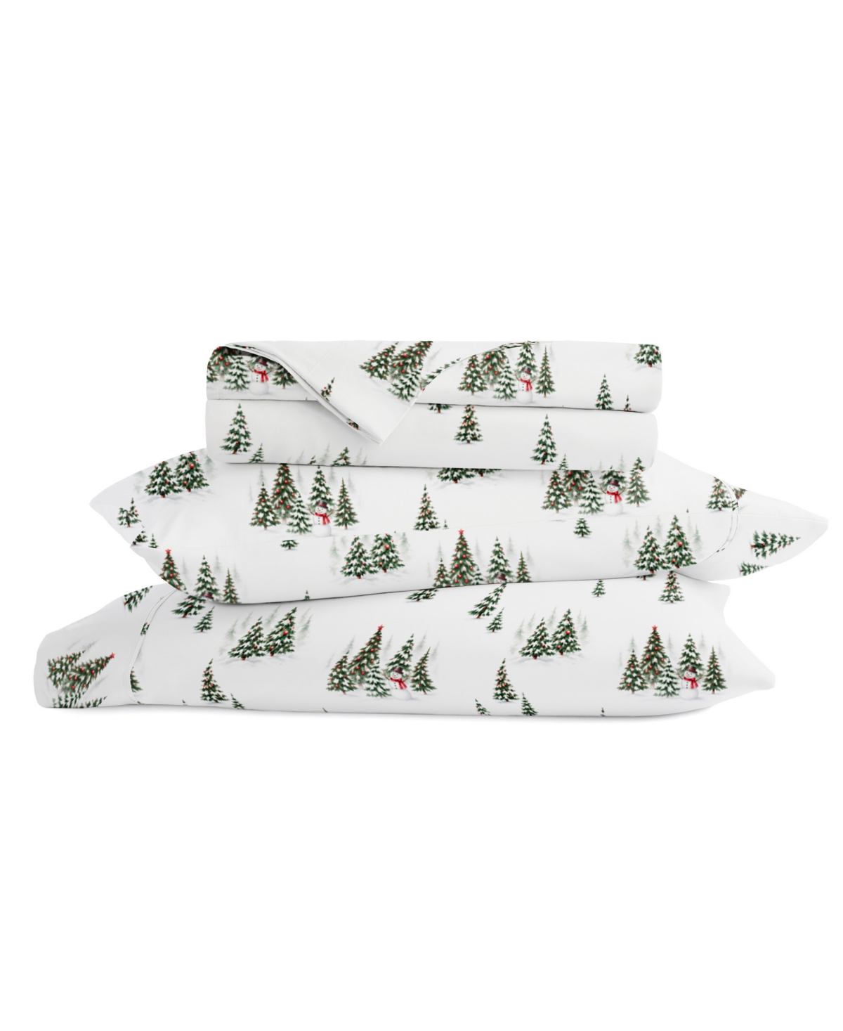 Casual Comfort Christmas Patterns Holiday Sheet Set, One Size, White
