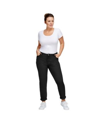 Women's Mid-Rise Stretch 5-Pocket Relaxed Fit Boyfriend Jeans