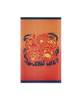 Floral Dip Dye Cotton Beach Towel, 64" x 38"