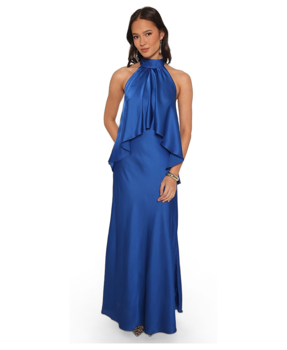 Petal and Pup Women's Nyomi Halter Satin Maxi Dress