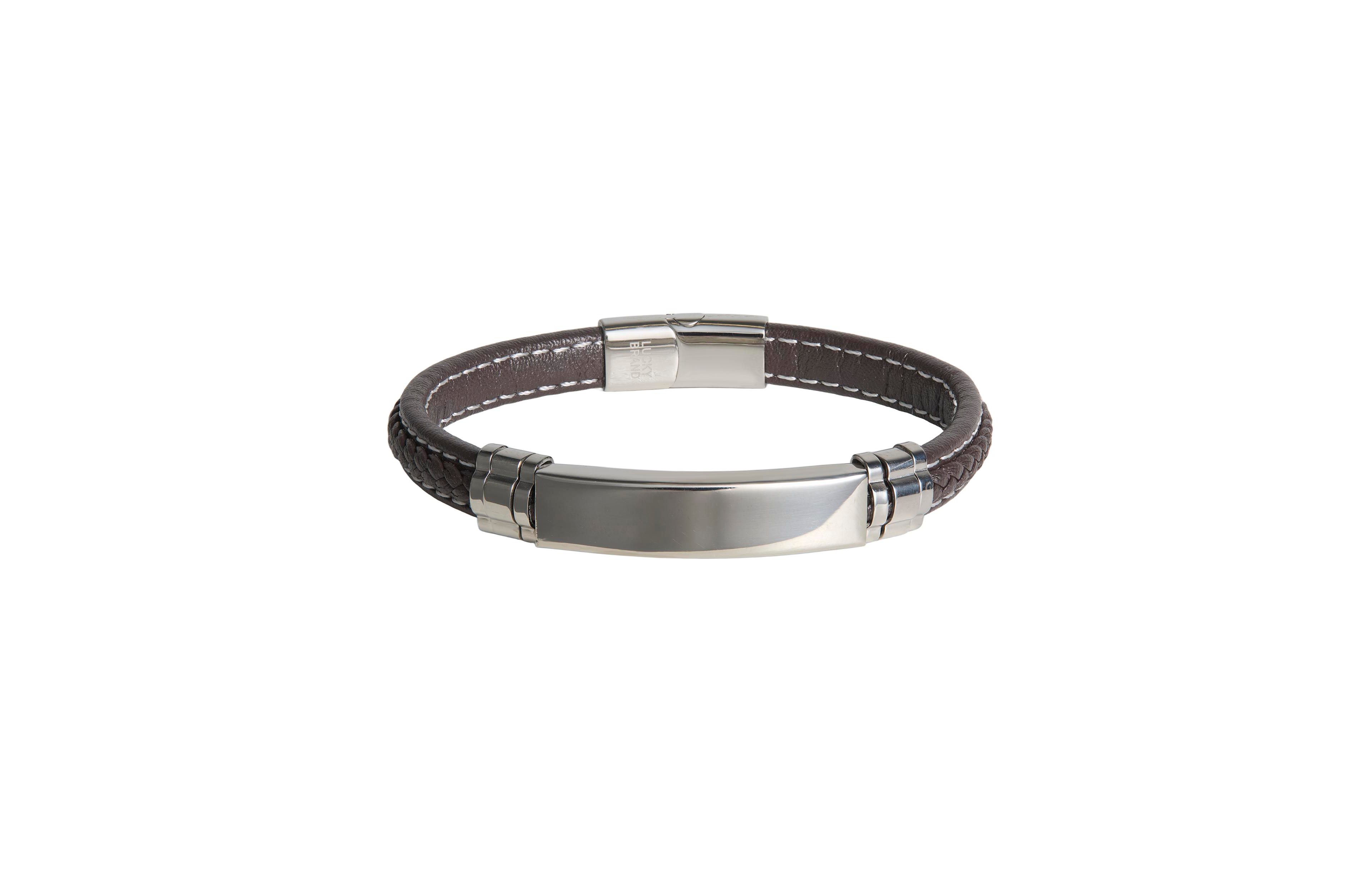 Lucky Brand Men's Silver-Tone Stainless Steel Id Plaque Bracelet