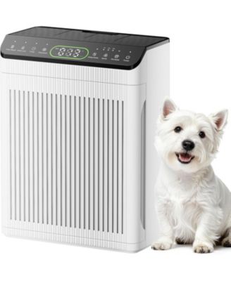 ET066 Air Purifier for Home Large Rooms up to 2200 Sq. Ft. with H13 HEPA Filter, Pet Mode, Air Quality Monitor & Aromatherapy - White