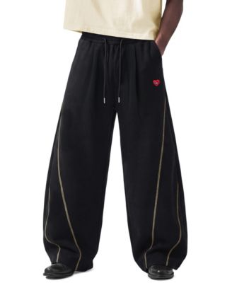 Men's Contrast Stitch Baggy Barrel Sweatpants