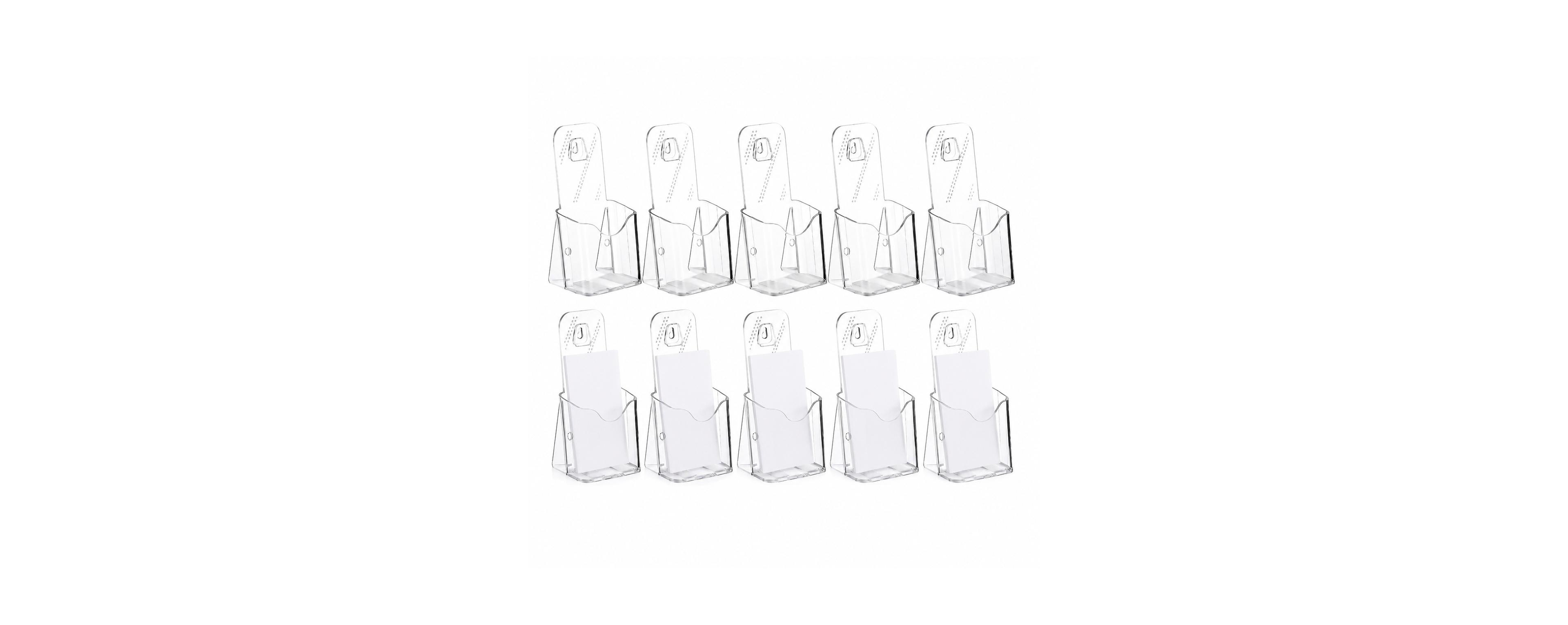 Lowking 10 Pack Acrylic Trifold Brochure Holder Countertop Wall Mount Display Stand