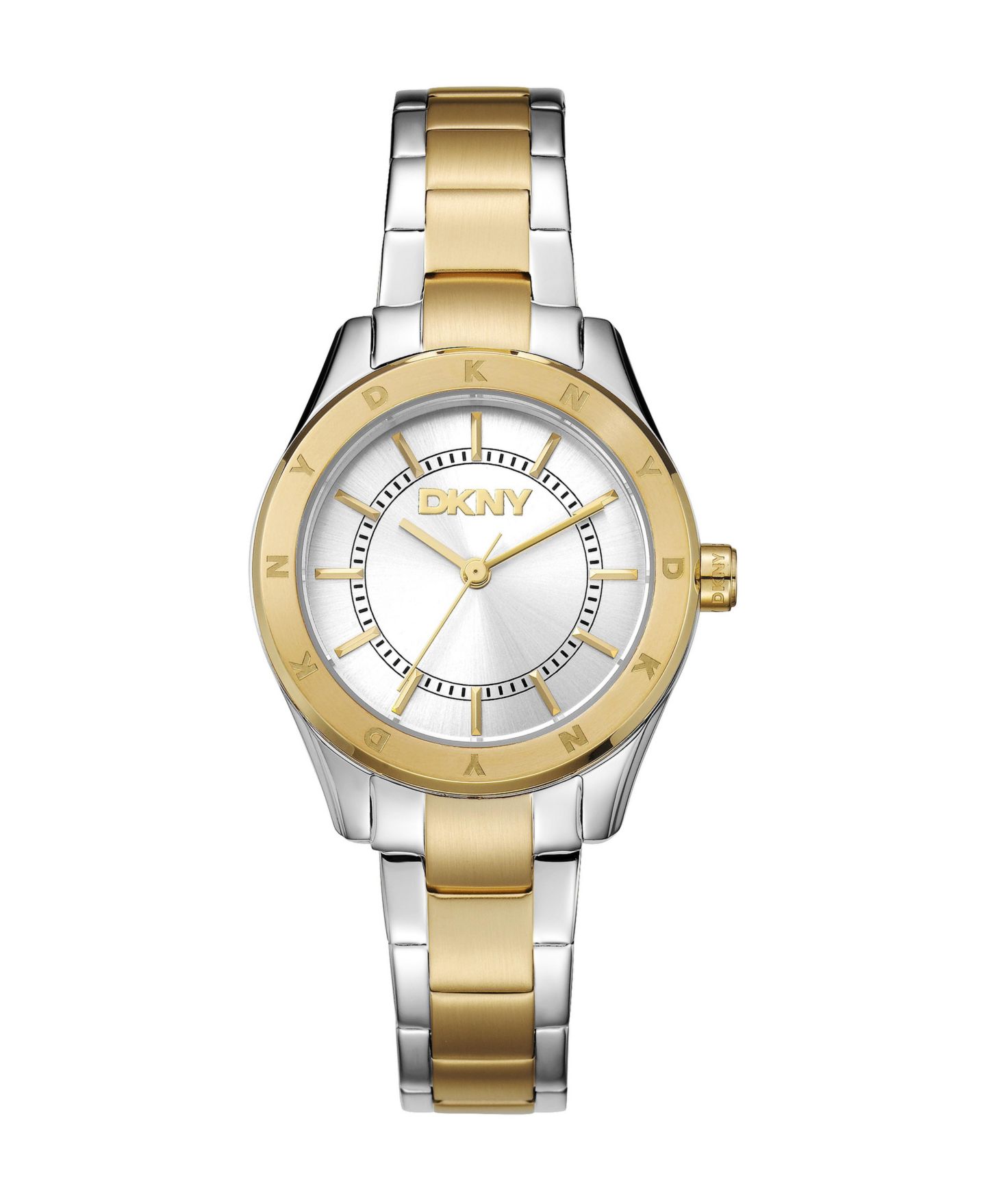 Женские часы DKNY Quartz Two Tone Stainless Steel Bracelet Watch, 30mm, цвет: Двухцветный — фото 1