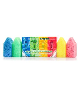 Crayola Body Wash Infused Sponge Gift Set 4 Crayolas