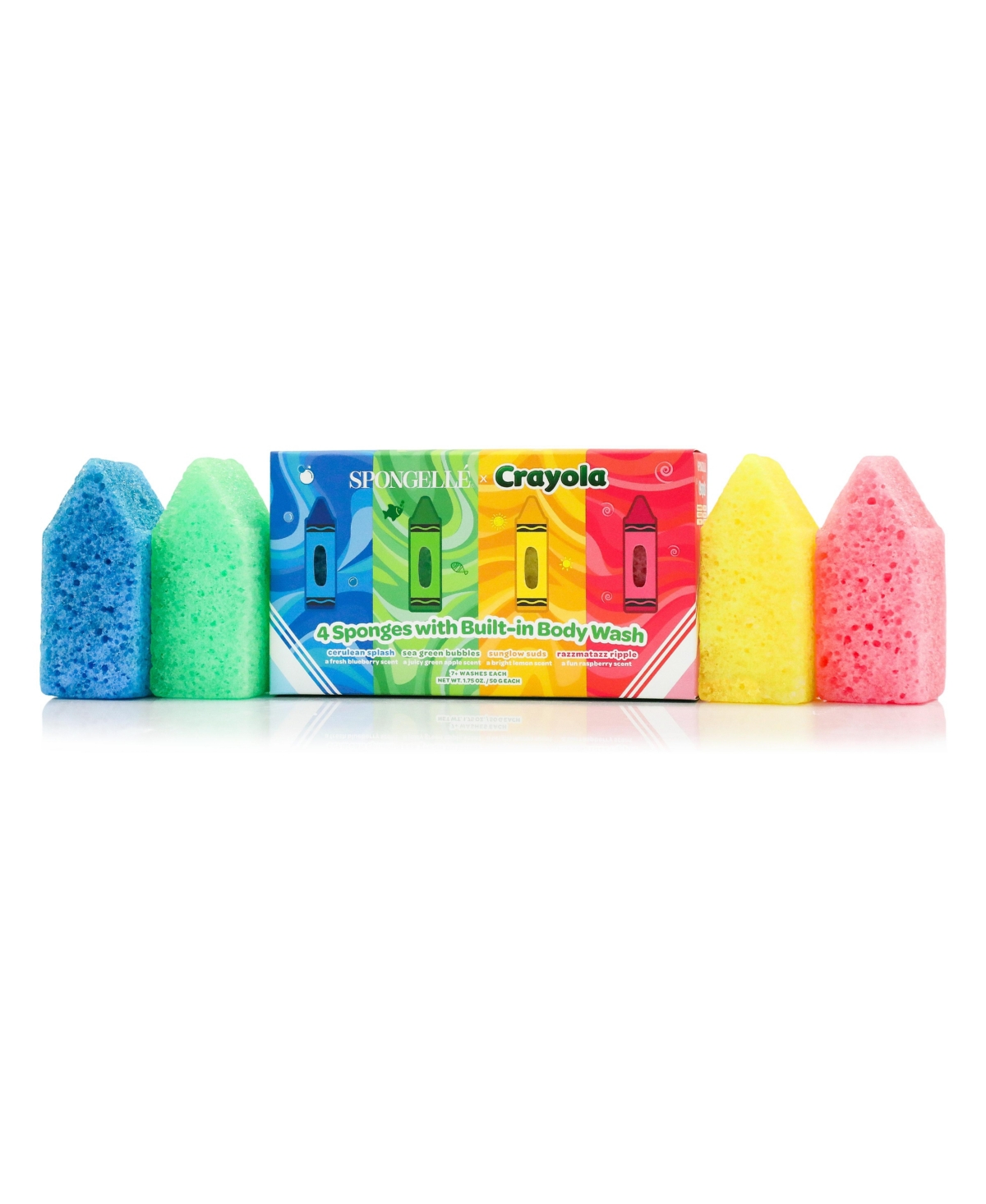Spongelle Crayola Body Wash Infused Sponge Gift Set 4 Crayolas