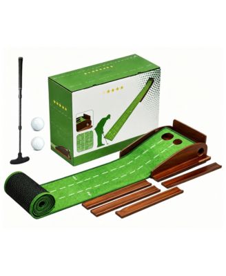 Portable Indoor Golf Putting Mat Auto Ball Return Foldable Practice Set