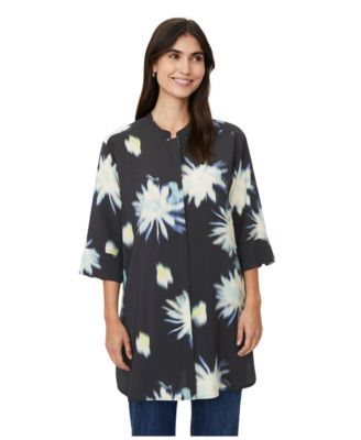 Women's Geam Floral 3/4-Sleeve Loose-Fit Shirt